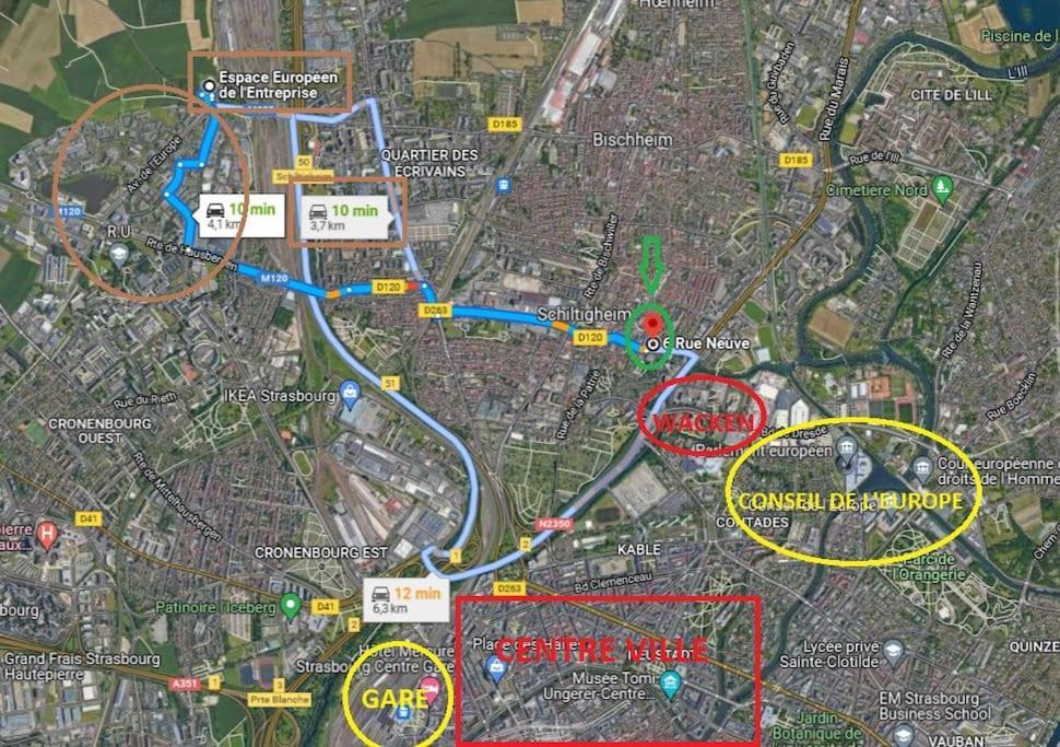 T2 - Tram Direct Strasbourg Centre Ville En 11 Min - Parking Gratuit Schiltigheim Buitenkant foto